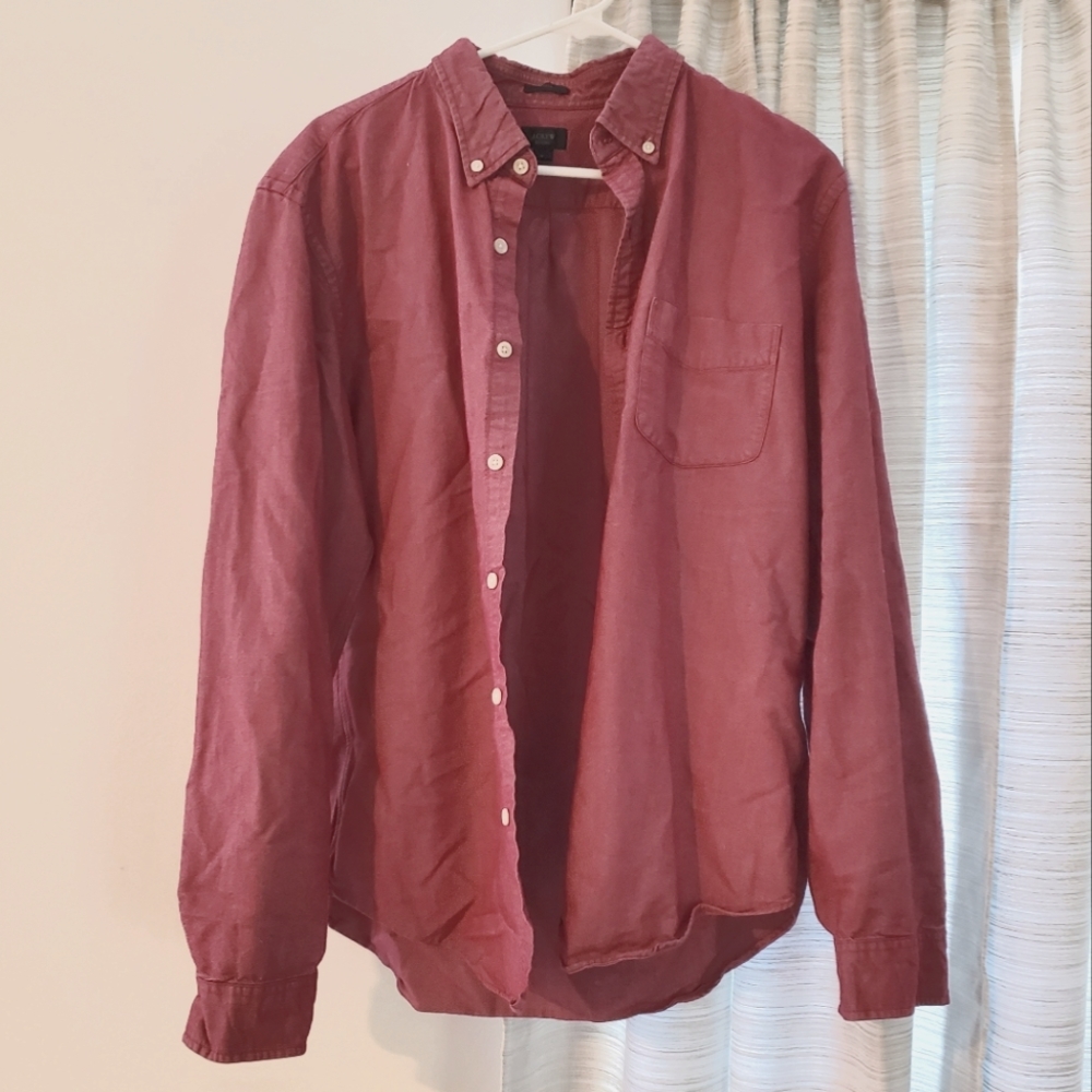 J. Crew button down red 100% cotton slim fit